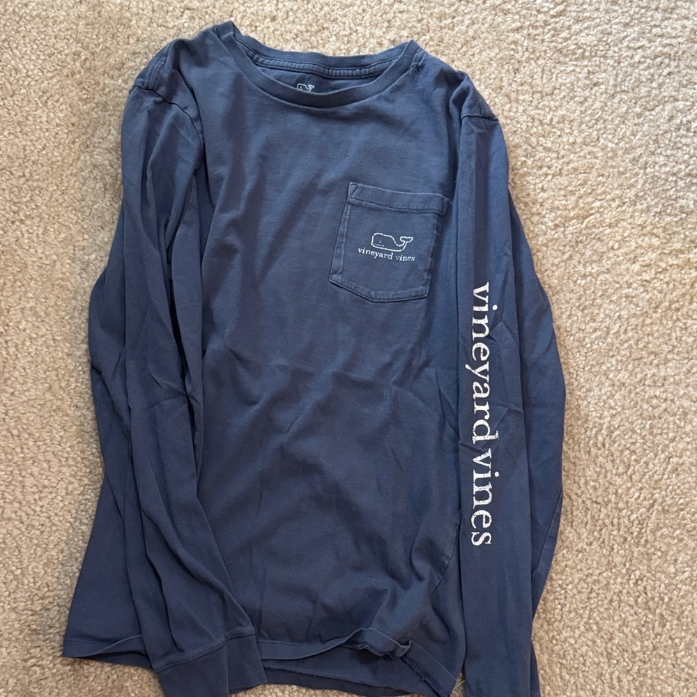Vineyard Vines Men's Navy Long Sleeve Tee